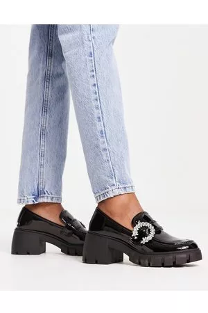 Steve Madden Hailey embellished buckle shoe in patent