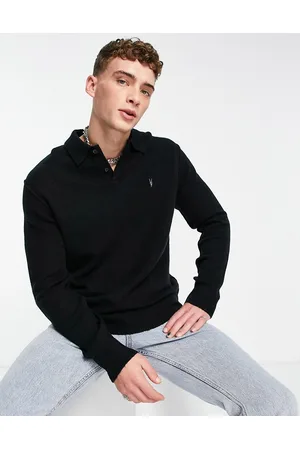 AllSaints Statten knitted polo shirt in
