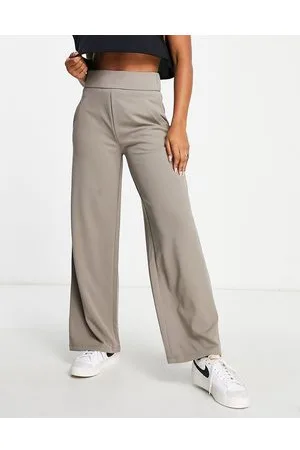 JDY Wide leg tailored trousers co-ord in mushroom