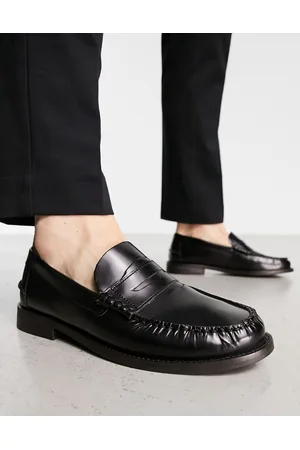 River Island Leather penny loafers in