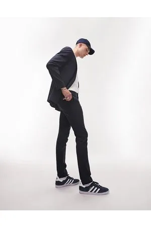Topman Stretch slim textured suit trousers in