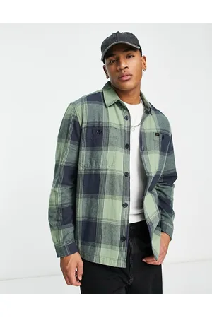 Lee Check overshirt in green multi