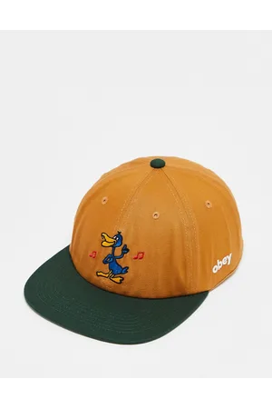 Obey Men Hats - Disco duck snapback cap in brown and green