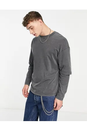 ADPT. Men T-shirts - Oversized washed double layer t-shirt in
