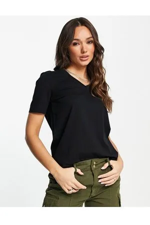 SELECTED Femme cotton short sleeve v neck t-shirt in