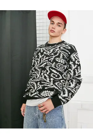 Obey Men Jumpers - Magnolia knitted jumper in and white