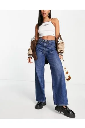 ONLY Hope high waisted wide leg jeans in mid