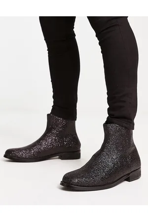 London Rebel Smart formal ankle boots in fine glitter