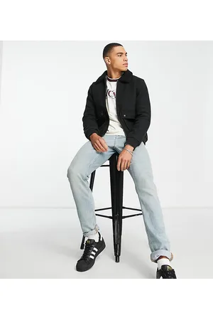 Brave Soul Tall wool jacket with borg collar in