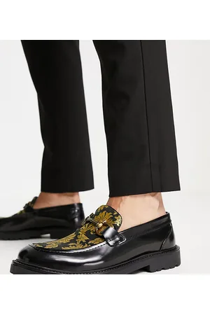 H by Hudson Exclusive Anakin loafers in gold brocade