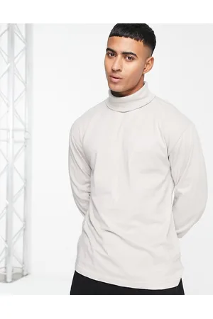 Abercrombie & Fitch Roll neck long sleeve top in grey