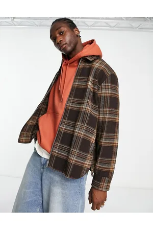 Weekday Wool blend curtis checked overshirt in