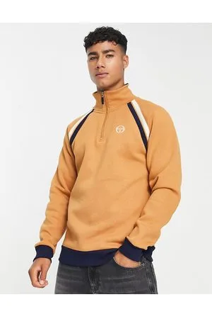 Sergio Tacchini Half zip sweat with logo in tan