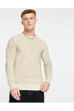 French Connection Men Jumpers - Ottoman jumper in stone