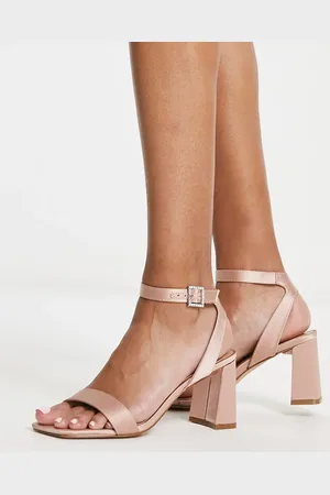 Steve Madden Grand heeled sandal in champagne satin