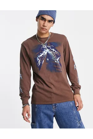 Huf Triangle of terror long sleeve t-shirt in with chest and sleeve print