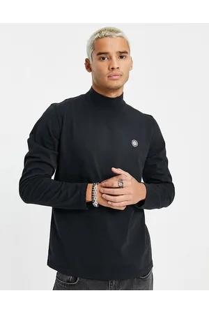 Pretty Green Men Long Sleeve - Mock neck long sleeve top in black