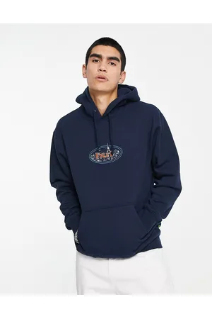 Huf Men Jumpers - City lights pullover hoodie in with logo embroidery