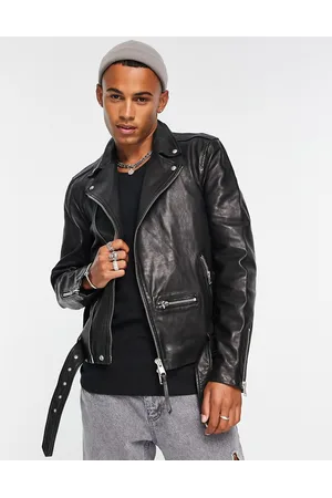 AllSaints Men Leather Jackets - Wick leather biker jacket in