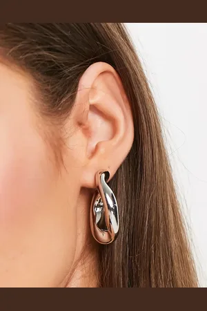 ASOS Hoop earring with twist link design in tone
