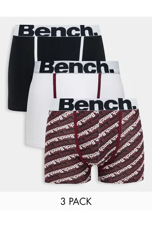 Bench Men Briefs - 3 pack oversized logo boxers in and black and burgundy