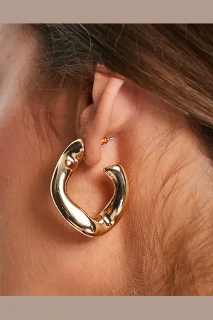 ASOS Hoop earring with twist link design in tone