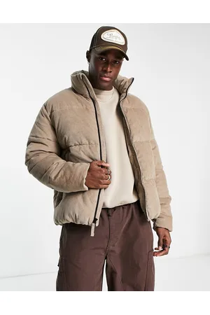 Abercrombie & Fitch Heavyweight cord puffer jacket in