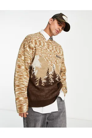 Kickers Men Jumpers - Landscape intarsia knitted jumper in