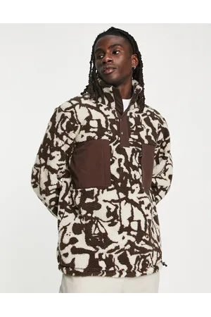 Jack Wolfskin Men Sweatshirts - Pank Hudson snap neck printed fleece in beige
