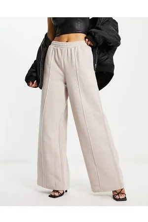 adidas Premium essentials wide leg trousers in beige