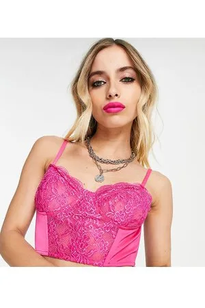 Reclaimed Inspired satin and lace corset top in