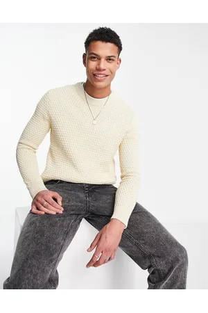 SELECTED Textured knit jumper in cream