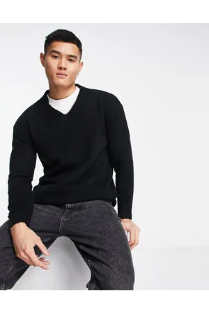 SELECTED Oversized v neck wool mix jumper in