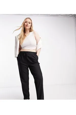 ONLY Straight leg trousers in pinstripe
