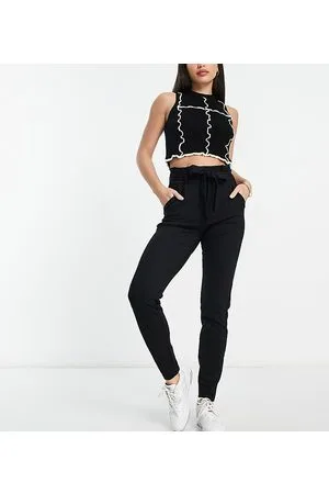 VERO MODA Paperbag tie waist tapered trousers in