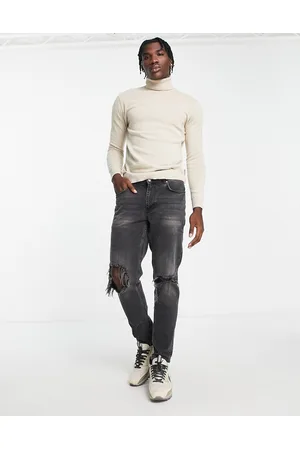 French Connection Men Jumpers - Roll neck jumper in stone