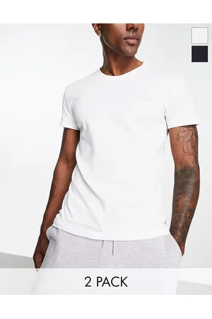 GANT Men Loungewear - 2 pack loungewear t-shirts in black/white with logo