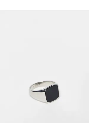 Icon Brand Stainless steel square onyx signet ring in