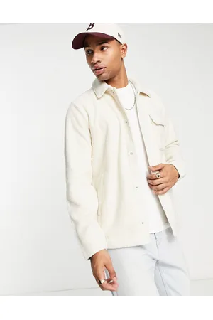 Hollister Cozy borg overshirt jacket in cream