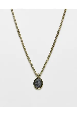 Icon Brand Corazon oval composite gunmetal pendant necklace in