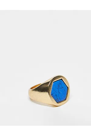 Icon Brand Corazon prestine hexagon signet ring in and blue