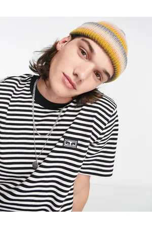 Obey Established works eyes striped t-shirt in and white