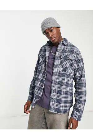 SELECTED Check overshirt in loose fit in and lavender