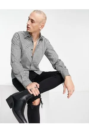 Twisted Tailor Amoros check shirt in black