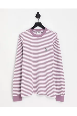 Obey Icon legacy long sleeve striped t-shirt in white and