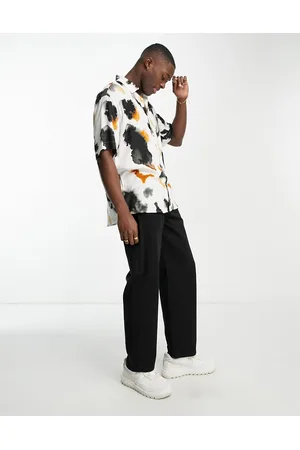 Pull&Bear Abstract printed shirt in and black