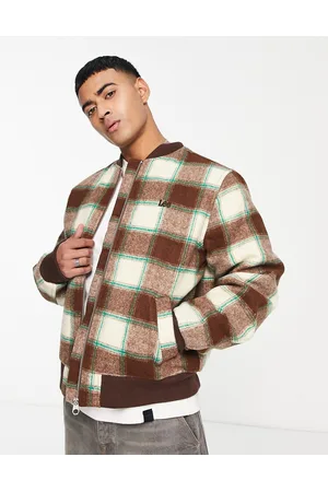 Lee Retro check wool bomber jacket in
