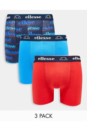 Ellesse 3 pack boxers in navy red and