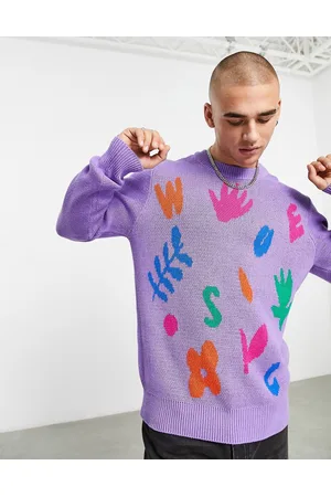 WeSC Knitted jumper in abstract floral print