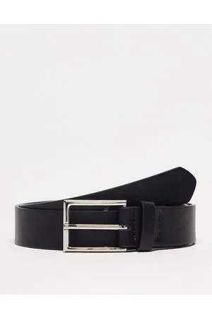ASOS Smart faux leather belt with silver buckle in